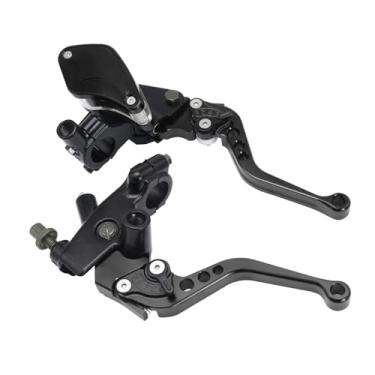 Imagem de ZSDTRP Alavanca de embreagem de freio cilindro mestre hidráulico embreagem 7/20.3 cm 22 mm alta capacidade visível bomba com interruptor de aviso suporte de espelho para motocicleta, scooter,