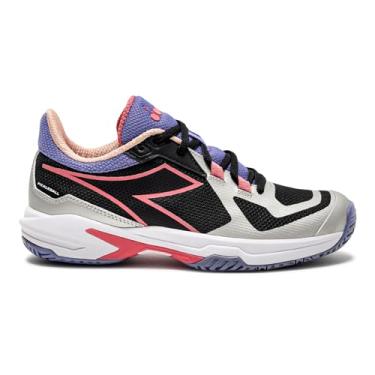 Imagem de Diadora Sapatos femininos Trofeo 2 All Ground Pickleball, Preto/coral calipso, 6.5
