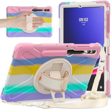 Imagem de Estojo protetor à prova de choque Heavy Duty Shockproof TPU Case Compatible with Samsung Galaxy Tab S9 Plus 12.4 Inch 2023 X810/X816B/X818U,Protective Cover Drop-Proof Shock-Proof W Rotating Kickstand