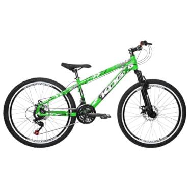 Imagem de Bicicleta Aro 26 KOG 18v Disco Freeride Full X25 Tipo Viking,13.5,Verde Neon Branco
