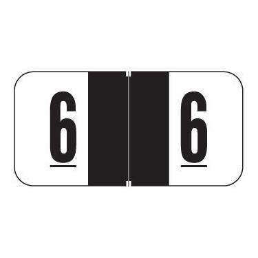 Imagem de Doctor Stuff - File Folder Labels, Number 6, JETER 3000 Match - JSNM Series Chart Stickers, Black, 3/4" x 1-1/2", #6, 500/Roll