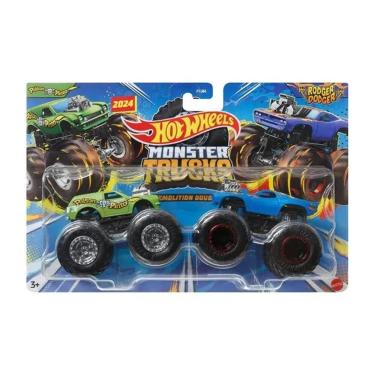 Imagem de Carrinhos - Rodger Dodger e Poison - Hot wheels Monster Trucks MATTEL