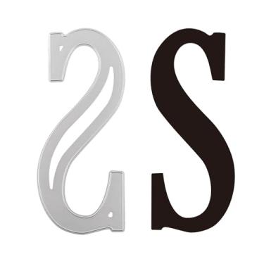 Imagem de Briartw Matriz de corte de letras maiúsculas 'S' de 7,87 polegadas | Estêncil de metal do alfabeto de 20 cm de altura para fazer cartões, álbuns de recortes e artesanato DIY | Perfeito para decorações