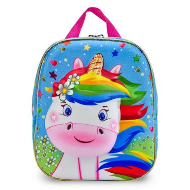 Imagem de Mochila Pequena Maxtoy Cute Unicorn Azul