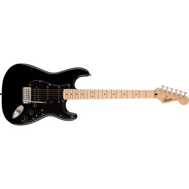 Imagem de Guitarra elétrica Squire Sonic Stratocaster, preto, escala de bordo, preto Pickguard 373203506