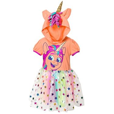 Imagem de My Little Pony Rainbow Dash Sunny Starscout Vestido de tule para cosplay infantil para crianças grandes, Laranja, 2 Anos