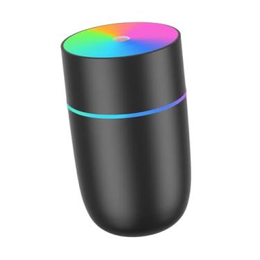 Imagem de Generic Umidificador portátil com luz noturna colorida, mini umidificador de 220 ml, umidificador de mesa pessoal para decoração de casa de mesa de cabeceira, Preto