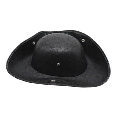 Imagem de oshhni Chapéu de pirata de Halloween Cosplay Chapéu de pirata Tricorn para performance de palco Role Play