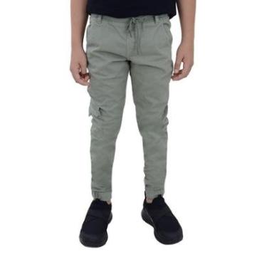 Imagem de Calça Jeans Infantil Masculino Dipopini Jogger Verde-Masculino