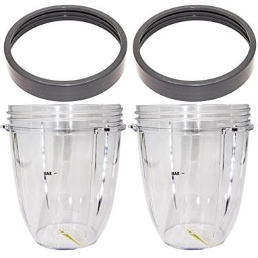 Imagem de BLENDIN Copo De Capacidade Curta Blendin 2 Pack 18 Onças Com Anéis Labiais, Compatível Com Liquidificadores Nutribullet 600W 900W Transparente