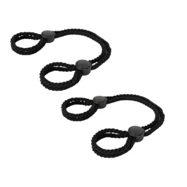 Imagem de Pulseira de algemas, tornozeleiras ajustáveis para mulheres e homens, conjunto de punhos felpudos feitos à mão no tornozelo, corrente corporal rave, acessórios de joias corporais, Adjustable, Algodão,