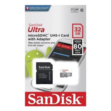 Imagem de Cartão De Memória Micro Sd Sandisk Com Adaptador 16Gb 32Gb 128Gb Class