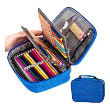 Imagem de Estojo De Lápis Caneta Grande Zíper Com Divisórias 72 Slots - H2, Rosa