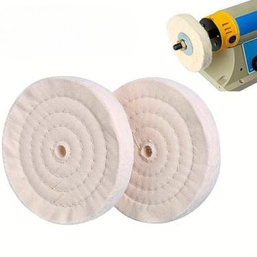 Imagem de 01 Roda Disco 4 OU 6 Pol Escova Polimento Pano Feltro Jeans (Brim) Pol