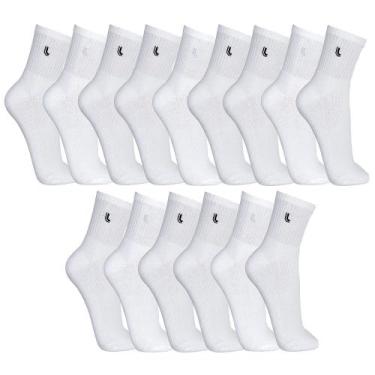 Imagem de Kit 15 Meia Lupo Cano Médio Masculina Sport 3245 , Branco, G