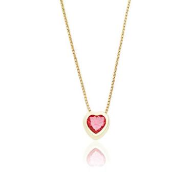 Imagem de Correntinha De Ouro 18k Feminina 45cm Veneziana + Coração Pequeno Banh