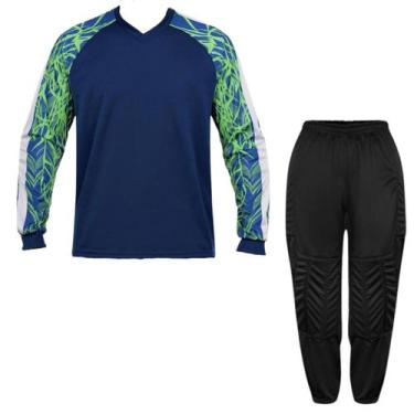 Imagem de Kit Goleiro Infantil Camisa Napoli Kanga+Calça TRB Acolhoada - Kanga S
