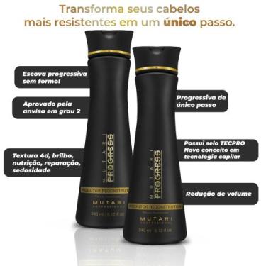 Imagem de Combo Kit Redutor Progress Mutari 240ml Alisamento 0% Formol Redução d