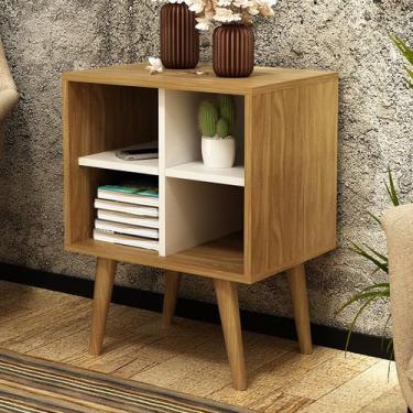 Imagem de Mesa de Canto 4 Nichos Natural/Off White E1720 - Tecno Mobili, 8,35kg,