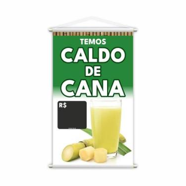 Imagem de Banner Temos Caldo De Cana Bebida Preço Lona 80X50Cm - Plimshop