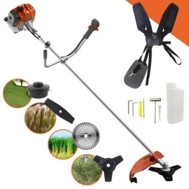 Imagem de Roçadeira 52cc Á Gasolina Tekna RL520 Completa Com Carretel Fio Nylon,