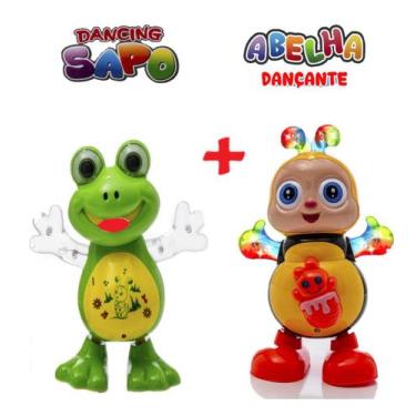 Imagem de Bichinhos Interativos Infantis Sapinho E Abelha Divertidos - DM Toys