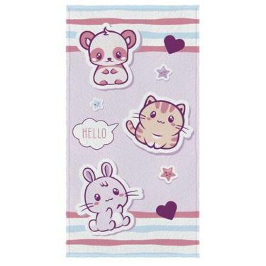 Imagem de Toalha de Banho Felpuda Estampada Pet Love 0,60cm x 1,10cm - Lepper