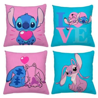 Imagem de Kit 4 Capas de Almofadas lilo stitch e outros personagens homem aranha