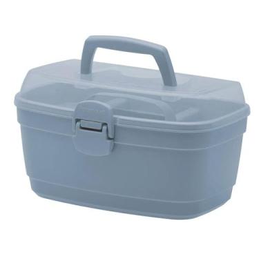 Imagem de Caixa Maleta Multiuso Organizadora Manicure Maquiagem Cinza - Paramoun