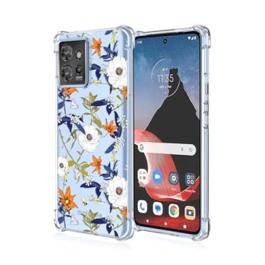 Imagem de RRXSYXL Capa para celular Moto ThinkPhone 5G com estampa floral transparente, proteção à prova de choque, capa de TPU macio para Motorola ThinkPhone 5G (floral colorido)
