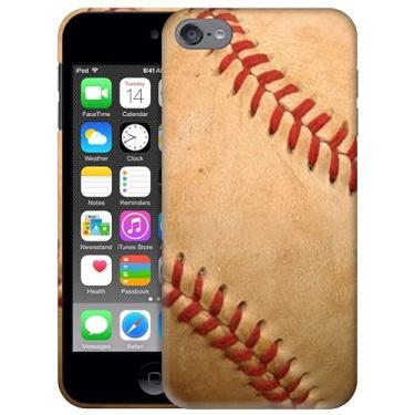 Imagem de SM Cases Capa para iPod Touch 7, capa para iPod Touch 6, capa para iPod Touch 5 - capa de plástico rígido com estampa 3D de beisebol grunge vintage para iPod Touch 7/6/5.