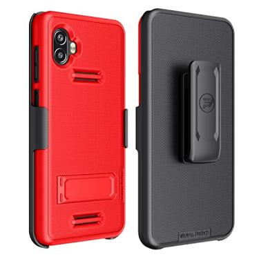 Imagem de Wireless ProTech Capa compatível com Samsung Galaxy XCover6 Pro (SM-G736), combo de capa e clipe de cinto com suporte e protetor de tela (vermelho)