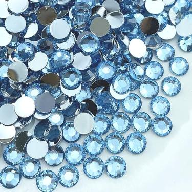 Imagem de Jmassyang 10.000 peças de strass de resina de 3 mm com strass redondo brilhante brilhante para arte de unhas canecas copos garrafas artesanato decoração roupas sapatos camisas bonés decoração (A01 azul claro)