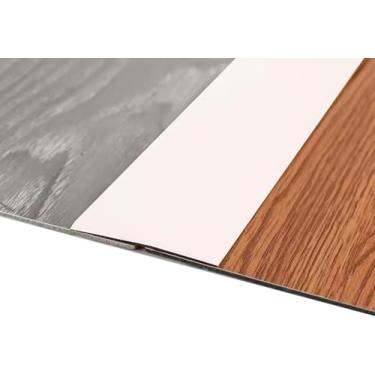 Imagem de Tira autoadesiva larga da transição do assoalho de 5cm, redutor liso do assoalho do vinil da tira da abertura do assoalho da sela, branco, 2m/6.5ft