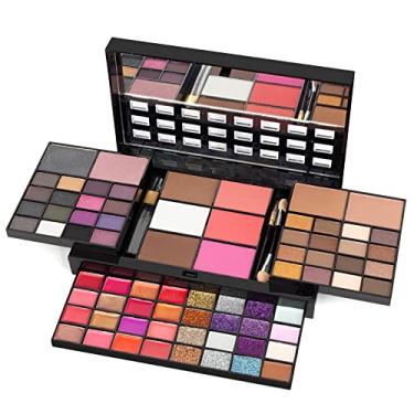 Imagem de All In One Makeup Gift Kit - Ultimate Color Combination - 36 Eyeshadow, 28 Lip Gloss, 3 Blusher, 4 Concealer, 3 Contour Powder, 3 Brushes, 1 Mirror, 74 Colors Makeup Set Combination Palette