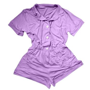 Imagem de Pijama Blogueira Americano Aberto com Botões - Sophia Maria, Lavanda, 