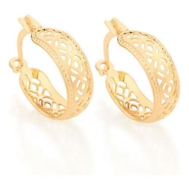 Imagem de Brinco Argola Com Circulos Vazados Rommanel 523180, Branco, unico