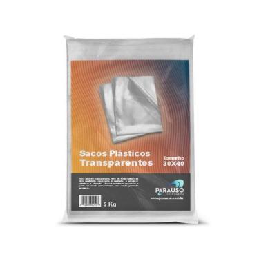 Imagem de Saco Plástico Transparente 30 x 40 - 0,06 mm - PARAUSO