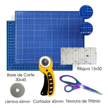 Imagem de Base De Corte A3 Apoio de Mesa 45x30 Régua 15x30 Cortador 45 Disco Res