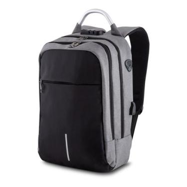 Imagem de Mochila Notebook Entrada Usb Bolsa Executiva Universitária - Cinza - A