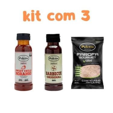 Imagem de Kit 3 un Barbecue Morango Farofa Costelinha com Limão - Poletto