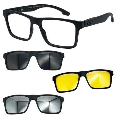 Imagem de Oculos Mormaii Swap NG2 6153 Preto Fosco Com 3 Clipons, Cinza, Prata, 