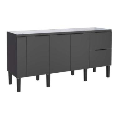 Imagem de Gabinete de Cozinha Preto em Madeira Montado 174cm Cisne Cozimax