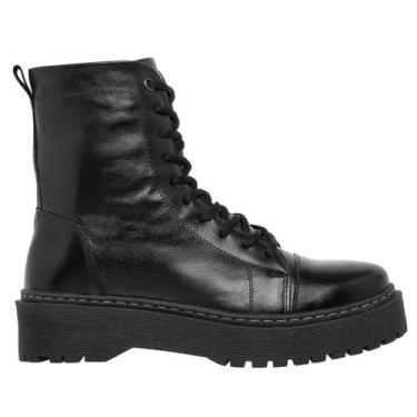 Imagem de Bota Coturno Feminina Em Couro Solado Tratorado Lançamento - FABRICAÇÃ