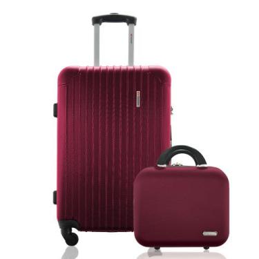 Imagem de Kit Mala de Viagem Média 23kg Despachada Rígida Rodas 360º Cadeado Seg