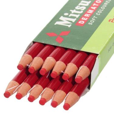 Imagem de Lapis Dermatografico Mitsubishi Sobrancelha Olho Pele Vidro 12 Unidade