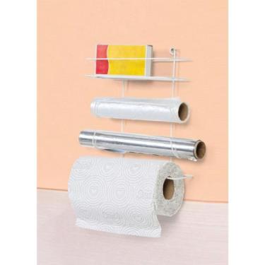 Imagem de Suporte Porta Papel Toalha Aço Branco Para Cozinha 4 em 1 - JW SHOP