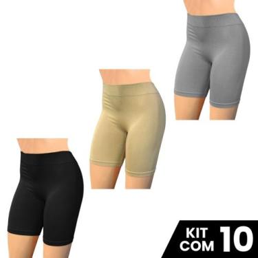 Imagem de Kit 10 Shorts Lingerie Anagua Longos Segunda Pele Sem Costura Confortá
