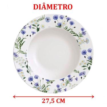 Imagem de Kit Jogo Prato Raso Jantar 6 Pessoas 6pçs Ana Alice 27,5cm