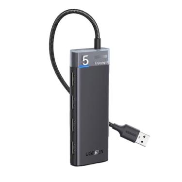 Imagem de Hub Adaptador Multiportas Usb 3.2 Macho para 4x Portas Usb A 3.2 Gen 1 Fêmea 20cm Preto Plug and Play Velocidade de Transferência até 5Gbps Otimização Tarefas Trabalho Escritório MPOWER